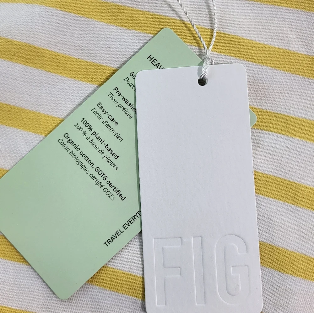 NWT Fig Newport Sleeveless Top - White & Yellow Stripped - Picture 7 of 7